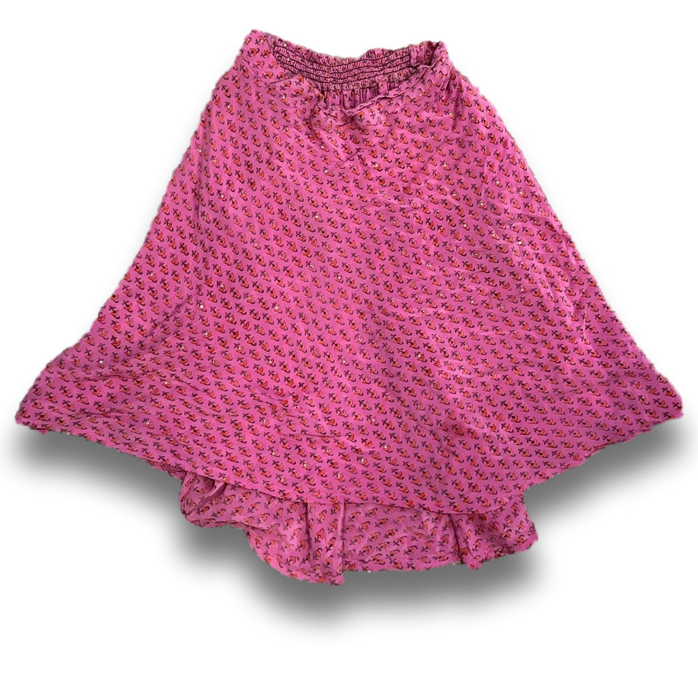 Upcycled Silk Midi Skirt